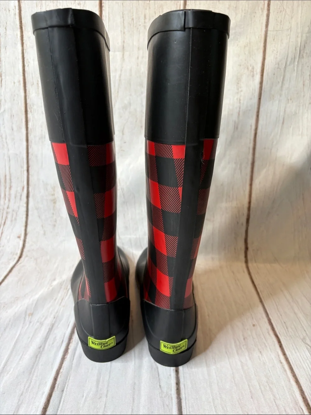 Western Chief Buffalo Riding Boot Rain Boot Red & Black Women’s Size 8